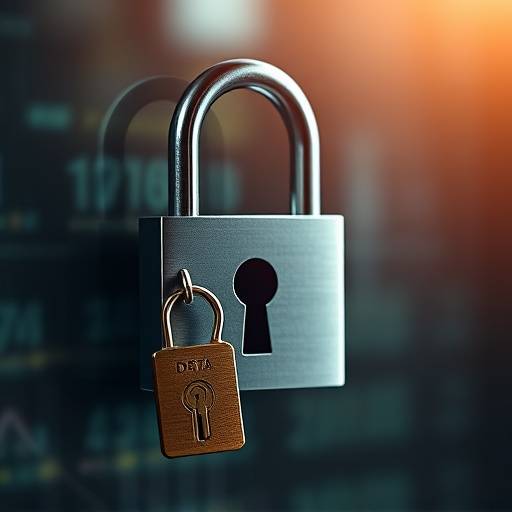 Imagen ilustrativa que representa la protección de datos y la privacidad con un candado y una llave.